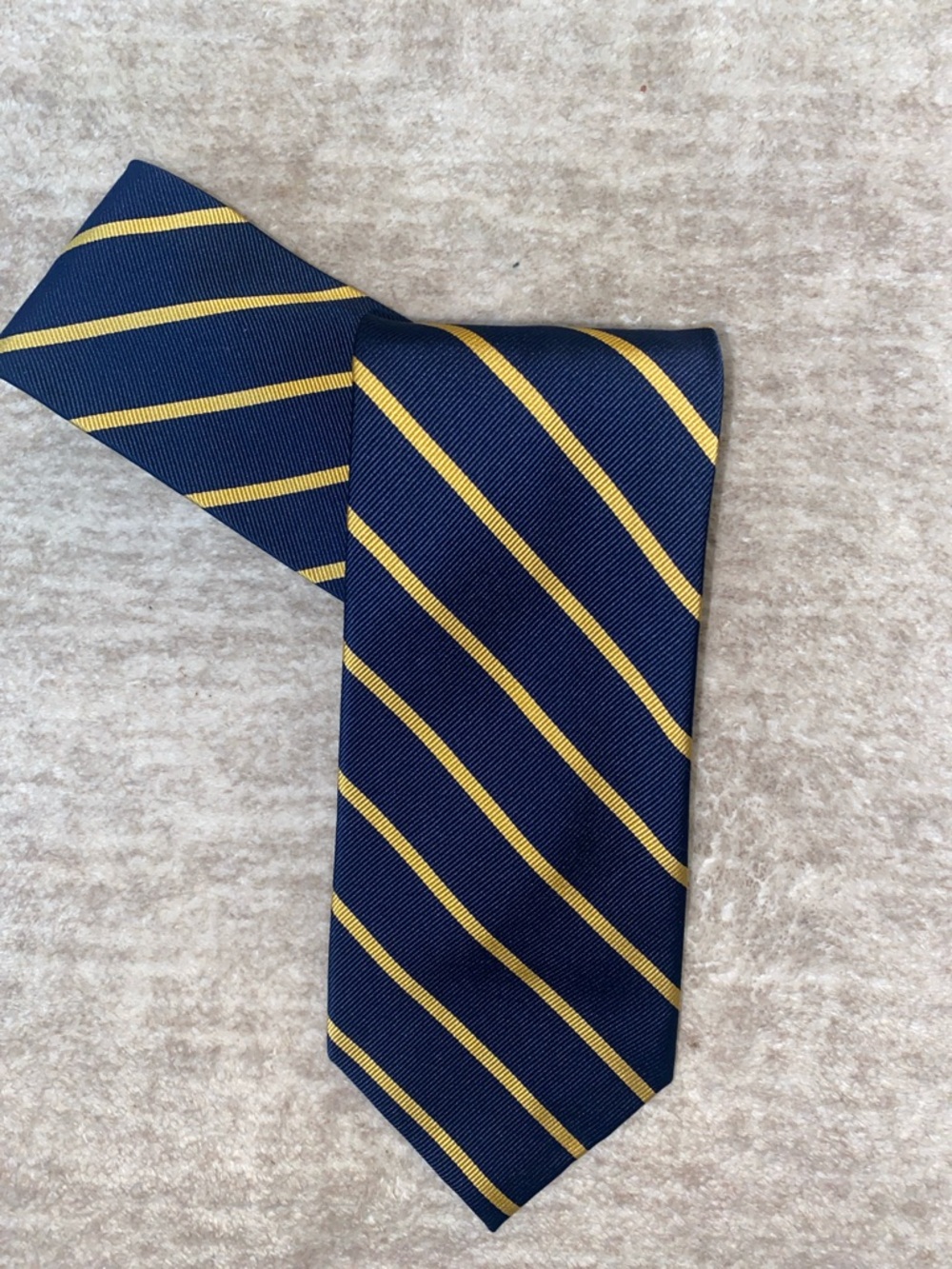 Jos. A. Bank Navy and Yellow Striped Tie